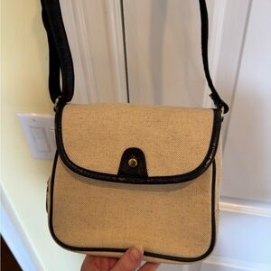 J.Crew Canvas Crossbody Bag with Black Trim
